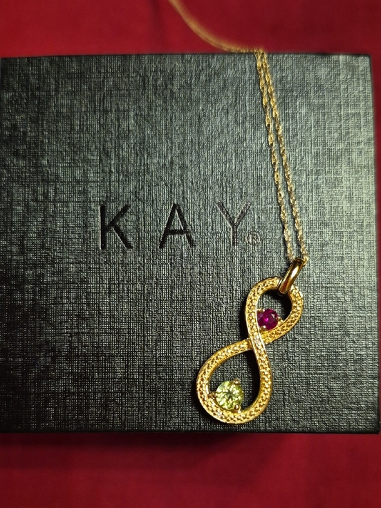 Kay Jewelers Jewelry - New Birthstone Couples Infiniry Neckalace July August Stones 18in Chain 10k Gold